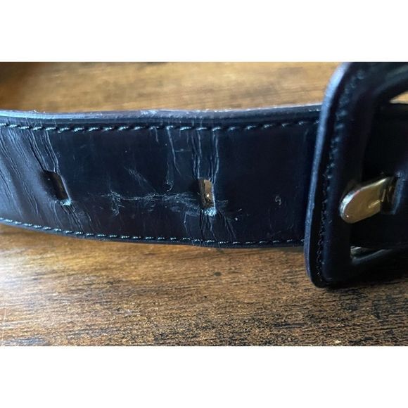 Vintage Loewe Classic Black Polish Leather Belt 70/ 33” - Picture 4 of 9